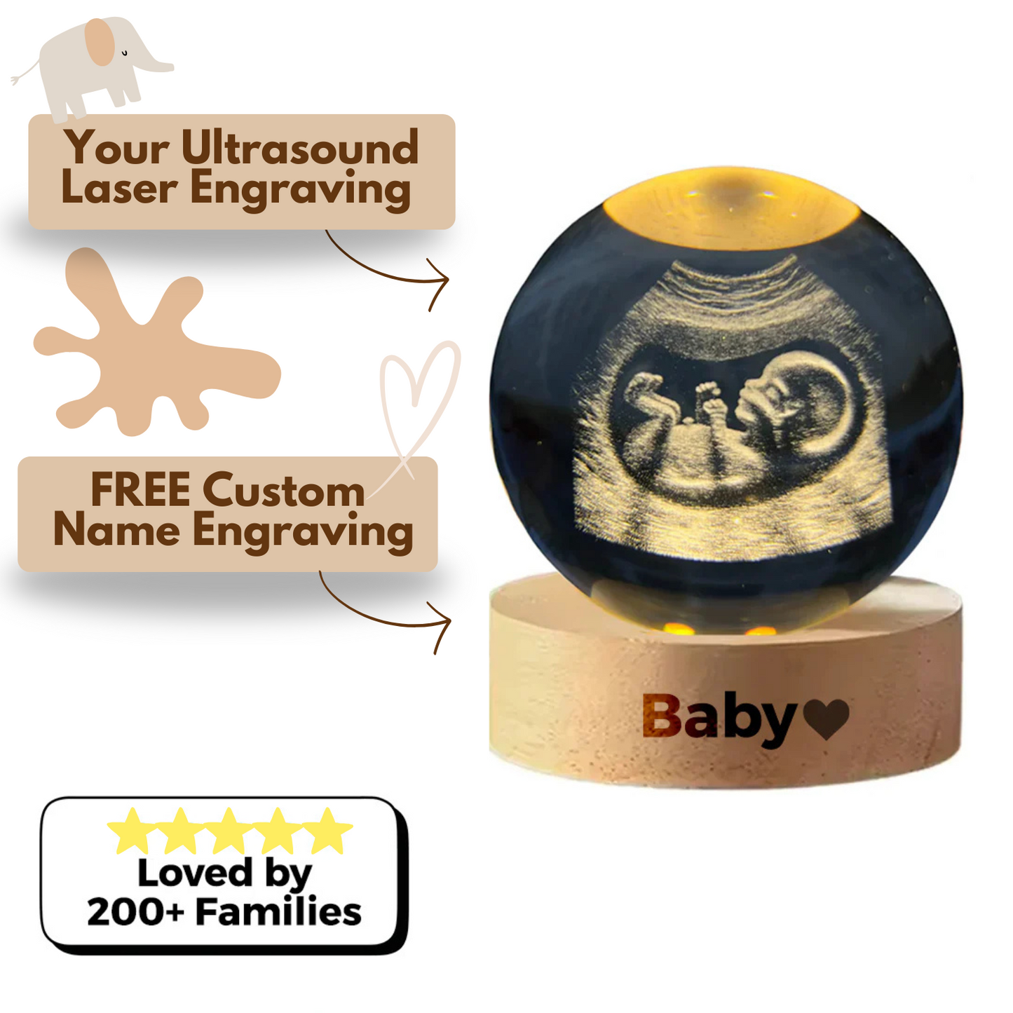 Custom LED Ultrasound Crystal Lamp